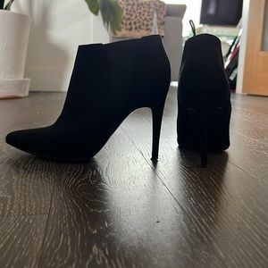 Black suede booties